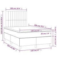 vidaXL Boxspringbett mit Matratze Dunkelblau 120x200 cm Samt