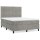 vidaXL Boxspringbett mit Matratze Hellgrau 140x190 cm Samt