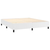 vidaXL Boxspringbett mit Matratze Wei&szlig; 160x200 cm Kunstleder