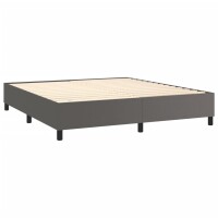 vidaXL Boxspringbett mit Matratze Grau 180x200 cm Kunstleder