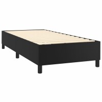 vidaXL Boxspringbett mit Matratze Schwarz 80x200 cm Kunstleder