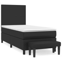 vidaXL Boxspringbett mit Matratze Schwarz 80x200 cm...