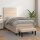 WOWONA Boxspringbett mit Matratze Cappuccino-Braun 90x200cm Kunstleder