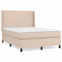 vidaXL Boxspringbett Matratze Cappuccino-Braun 140x190cm Kunstleder