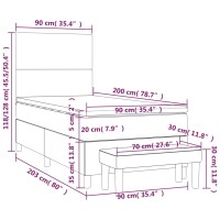 vidaXL Boxspringbett mit Matratze Cappuccino-Braun 90x200cm Kunstleder