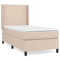 vidaXL Boxspringbett mit Matratze Cappuccino-Braun 90x190cm Kunstleder