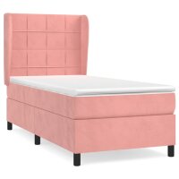 WOWONA Boxspringbett mit Matratze Rosa 100x200 cm Samt