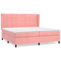 WOWONA Boxspringbett mit Matratze Rosa 200x200 cm Samt