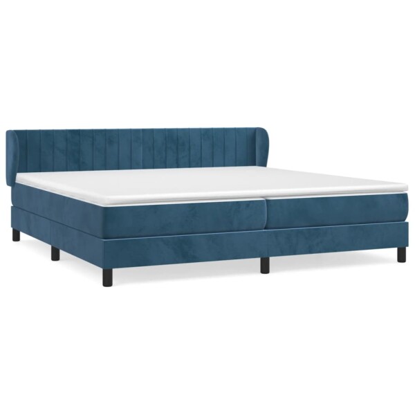 vidaXL Boxspringbett mit Matratze Dunkelblau 200x200 cm Samt