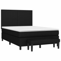 vidaXL Boxspringbett mit Matratze Schwarz 140x190 cm Stoff