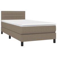 vidaXL Boxspringbett mit Matratze Taupe 90x200 cm Stoff