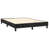 WOWONA Boxspringbett mit Matratze &amp; LED Schwarz 140x200 cm Samt