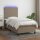 vidaXL Boxspringbett mit Matratze &amp; LED Taupe 90x200 cm Stoff