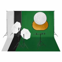 vidaXL Fotostudio-Set mit Leuchten, Hintergrund und...