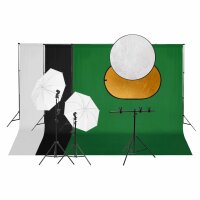 vidaXL Fotostudio-Set mit Leuchten, Hintergrund und Reflektor