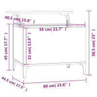 vidaXL Couchtisch Wei&szlig; 60x44,5x45 cm Holzwerkstoff