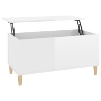 vidaXL Couchtisch Hochglanz-Weiß 90x44,5x45 cm...