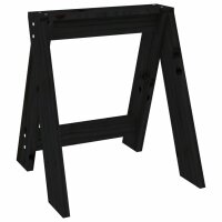 vidaXL Hocker 2 Stk. Schwarz 40x40x45 cm Massivholz Kiefer