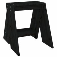 vidaXL Hocker 2 Stk. Schwarz 40x40x45 cm Massivholz Kiefer