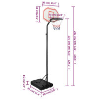 vidaXL Basketballst&auml;nder Wei&szlig; 282-352 cm Polyethylen