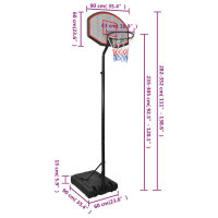 vidaXL Basketballst&auml;nder Schwarz 282-352 cm Polyethylen