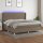 WOWONA Boxspringbett mit Matratze &amp; LED Taupe 200x200 cm Stoff