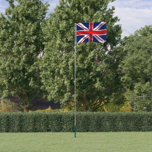 vidaXL Flagge Gro&szlig;britanniens mit Mast 5,55 m Aluminium