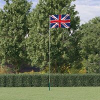 vidaXL Flagge Großbritanniens mit Mast 5,55 m...