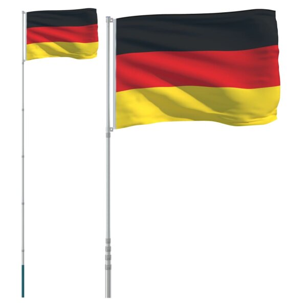 vidaXL Flagge Deutschlands mit Mast 5,55 m Aluminium