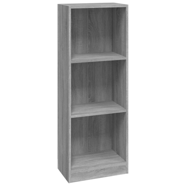 vidaXL B&uuml;cherregal 3 F&auml;cher Grau Sonoma 40x24x109 cm Holzwerkstoff