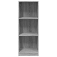 vidaXL B&uuml;cherregal 3 F&auml;cher Grau Sonoma 40x24x109 cm Holzwerkstoff