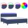 vidaXL Boxspringbett mit Matratze &amp; LED Blau 160x200 cm Stoff