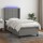 vidaXL Boxspringbett mit Matratze &amp; LED Dunkelgrau 90x190 cm Stoff