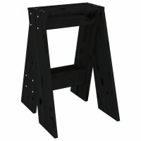 vidaXL Hocker 2 Stk. Schwarz 40x40x60 cm Massivholz Kiefer