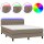 vidaXL Boxspringbett mit Matratze &amp; LED Taupe 140x190 cm Stoff