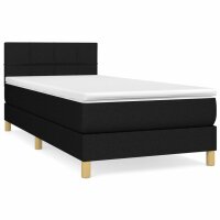 vidaXL Boxspringbett mit Matratze Schwarz 90x190 cm Stoff