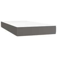 vidaXL Boxspringbett mit Matratze &amp; LED Grau 90x190 cm Kunstleder