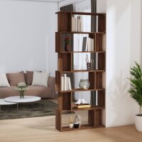 vidaXL Bücherregal/Raumteiler Braun Eiche 80x24x192...
