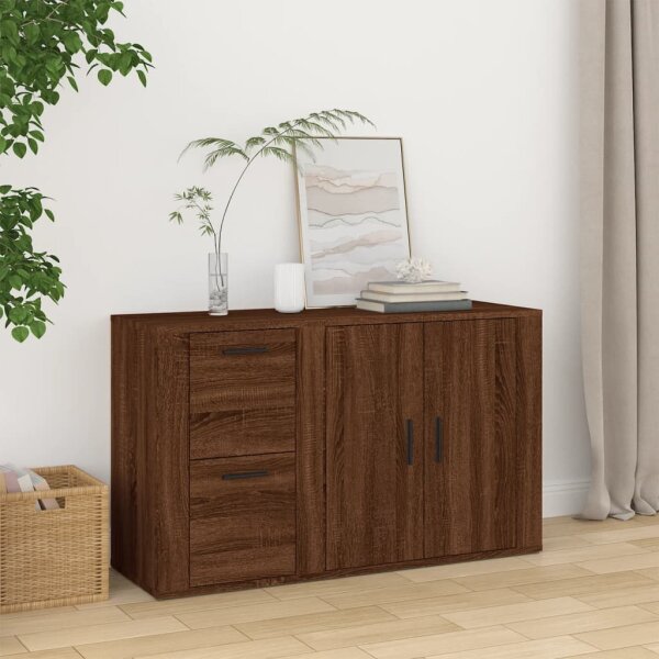 vidaXL Sideboard Braun Eichen-Optik 100x33x59,5 cm Holzwerkstoff