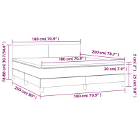 WOWONA Boxspringbett mit Matratze &amp; LED Hellgrau 180x200 cm Samt