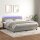 WOWONA Boxspringbett mit Matratze &amp; LED Hellgrau 180x200 cm Samt