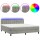 vidaXL Boxspringbett mit Matratze &amp; LED Hellgrau 180x200 cm Samt