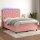 vidaXL Boxspringbett mit Matratze &amp; LED Rosa 140x200 cm Samt