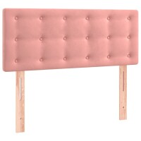 vidaXL Boxspringbett mit Matratze Rosa 90x200 cm Samt