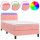 vidaXL Boxspringbett mit Matratze &amp; LED Rosa 90x200 cm Samt