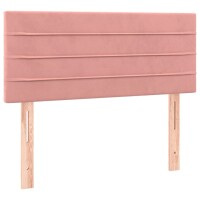 vidaXL Boxspringbett mit Matratze Rosa 90x200 cm Samt