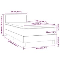 vidaXL Boxspringbett mit Matratze Rosa 90x200 cm Samt