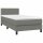 vidaXL Boxspringbett mit Matratze &amp; LED Dunkelgrau 90x190 cm Stoff