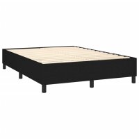 vidaXL Boxspringbett mit Matratze &amp; LED Schwarz 140x190 cm Stoff