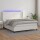 vidaXL Boxspringbett mit Matratze &amp; LED Wei&szlig; 180x200 cm Kunstleder